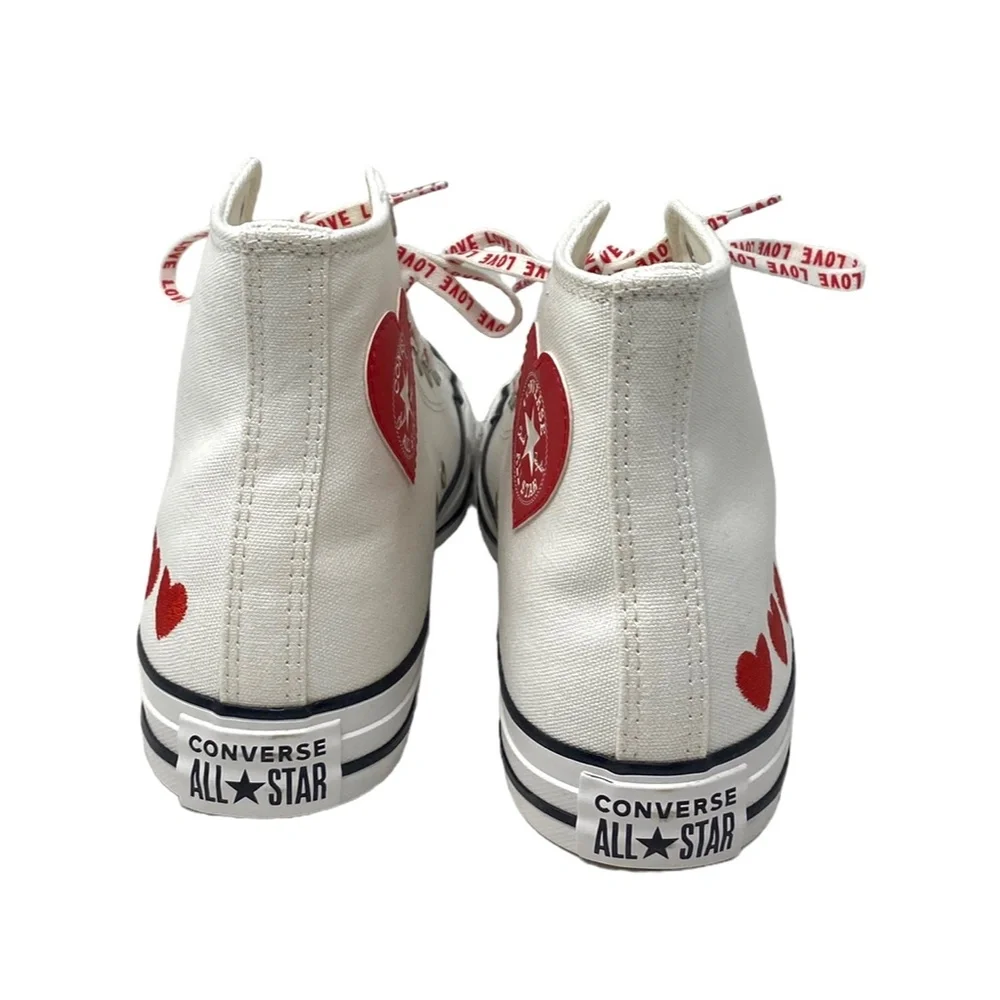 Converse Chuck Taylor High Sneakers Canvas Women's Kids Shoes Red White A02655F - Picture 8 of 10